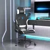 vidaXL Fotel gamingowy czarno-biały materiał Podgląd zdjęcia produktu 2