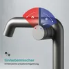 A close-up of a modern faucet with a graphic overlay indicating temperature control. Podgląd zdjęcia produktu