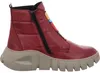 A single red boot with colorful geometric accents and a thick beige sole, presented against a white background. Produktbild-Vorschau