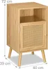 Relaxdays Nachttisch, Rattan-Tür, Holzoptik, HxBxT: 72 x 40 Produktbild-Vorschau 4