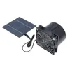 A solar-powered fan and solar panel are displayed on a white background. Voir les images du produit