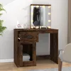 Schminktisch mit LEDs Räuchereiche 90x50x132,5 cm Produktbild-Vorschau 2