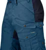 Close-up of the side of blue cargo shorts. Produktbild-Vorschau