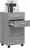 vidaXL Zásuvková skříňka s kolečky Dřevěný materiál Grey Náhled obrázku produktu 4