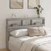Design LED-Kopfteil mit Ablage Grau Sonoma 160x17x102 cm, Produktbild-Vorschau 1
