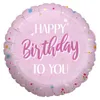 Folienballon Happy Birthday rosa Ø 45 cm 1 Stück Produktbild-Vorschau 1