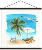 MuchoWow® Textilposter Strandkorb - Sonnenschirm - Palme Produktbild-Vorschau 1