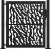 A black metal garden gate with a decorative cutout pattern. Podgląd zdjęcia produktu