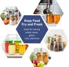 A collage of images showing various jars filled with food items like pickles, grains, nuts, and fruits, along with text promoting food storage. Podgląd zdjęcia produktu