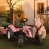 Trattore a pedali rosa Falk Country Star con rimorchio e Anteprima dell’immagine prodotto 4