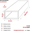 Aluminiumprofil 30x20x2 mm 80 cm Rechteckrohr Aluminium + Produktbild-Vorschau 2