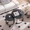 Home Heaven® Couchtisch Rund Schwarz Marmor 2er Set – Produktbild-Vorschau 3