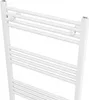 A close-up view of a white towel radiator. Náhled obrázku produktu