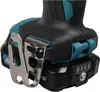 A close-up view of the bottom part of a power tool, showing the battery pack and a belt clip. Produktbild-Vorschau