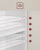 A close-up of a white cabinet with dashed lines indicating shelves and numbered markers. Náhled obrázku produktu