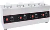 A commercial electric sauce warmer with four bottles, made of stainless steel. Náhled obrázku produktu