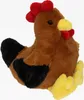 A plush toy chicken sitting against a white background. Produktbild-Vorschau