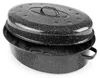 A black speckled roasting pan with a lid. Anteprima dell’immagine prodotto