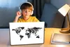 MuchoWow® Laptop Aufkleber Sticker Cover Weltkarte - Gold - Produktbild-Vorschau 3
