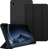 A black tablet case with a Samsung tablet inside, displayed at an angle. Produktbild-Vorschau