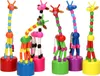 Poupée d'imprimerie en bois Girafe colorée Voir les images du produit 1