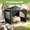 QEENTOE, gazebo da giardino 3x3 metri, antracite, tenda in Anteprima dell’immagine prodotto 2