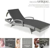 Chaise longue en rotin et aluminium Océane - gris clair Voir les images du produit 3