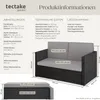 tectake® Rattan Lounge Korfu 2-Sitzer widerstandsfähig Produktbild-Vorschau 6