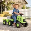 COSTWAY kinder tractor met aanhanger, 2-in-1 schuifvoertuig Productafbeelding-voorbeeld 2
