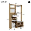 Merax Garderobenset, Wandgarderobe mit Schuhbank, Produktbild-Vorschau 5
