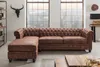Rohová pohovka Chesterfield 270 cm, starožitně hnědá, s Náhled obrázku produktu 4