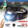 2 Pcs LED Stirnlampe Super Hell 60000LM USB Wiederaufladbar Produktbild-Vorschau 3