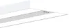 A close-up, angled view of a white floor lamp with a gray strip running down the middle, showing the control panel. Produktbild-Vorschau