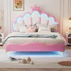 INONEFT Kinderbett 140x200cm, Prinzessinnenbett mit LED, Produktbild-Vorschau 2
