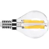 A close-up studio shot of a clear LED filament light bulb with a silver screw base. Anteprima dell’immagine prodotto