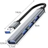 A USB hub with dimensions indicated by measurement lines. Produktbild-Vorschau