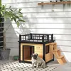 PawHut: cuccia per cani con balcone, casetta rialzata per Anteprima dell’immagine prodotto 2