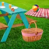 Relaxdays Kinderspeelset voor de tuin, picknickbank, Productafbeelding-voorbeeld 2