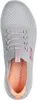 A top-down view of a gray Skechers shoe with pink accents. Produktbild-Vorschau