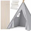 Detský stan tipi detský vigvam detský domček sivý 80x80x110 Náhľad obrázku produktu 6