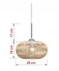 A pendant lamp with dimensions indicated by measurement lines and text. Produktbild-Vorschau