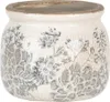 Květináč Clayre & Eef Ø 12x9 cm Šedobéžový keramický Náhled obrázku produktu 1
