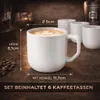 Kaffeetassen 6er Set Tassen Kaffeebecher Kaffeetasse Weiß Produktbild-Vorschau 3
