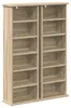 vidaXL Étagère CD, 2 pièces, Sonoma (chêne), 60 x 17 x 92 Voir les images du produit 1
