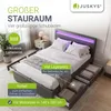 Juskys Polsterbett Lyon 140 x 200 cm grau – Bettgestell mit Produktbild-Vorschau 2