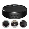 A black robotic vacuum cleaner is shown from a slightly elevated angle, with three smaller circular images below showing it in different contexts. Produktbild-Vorschau