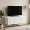 vidaXL Wandmontierter TV-Schrank Weiß 98 x 41 x 30 cm Produktbild-Vorschau 2