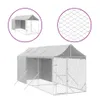 Outdoor-Hundezwinger mit Dach Silbern 2x6x2,5m Verzinkter Produktbild-Vorschau 2