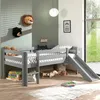 Kojen-Spielbett 90 x 200 cm Rutsche Kiefernholz Grau Produktbild-Vorschau 4
