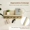 Schlüsselbrett mit Ablage und 6 Haken aus Holz für Flur und Produktbild-Vorschau 2